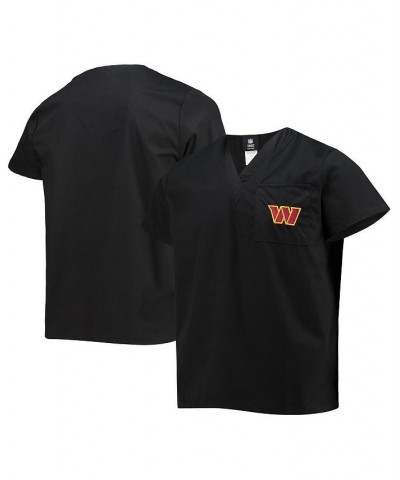 Men's Black Washington Commanders V-Neck Scrub Top $23.84 Tops