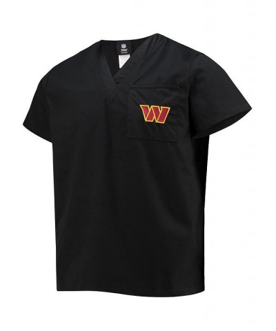 Men's Black Washington Commanders V-Neck Scrub Top $23.84 Tops