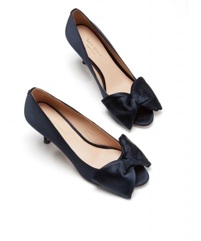 Crawford Peep-Toe Bow Pumps Blue $88.06 Shoes