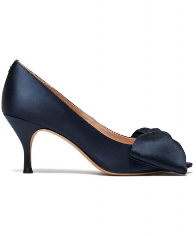 Crawford Peep-Toe Bow Pumps Blue $88.06 Shoes