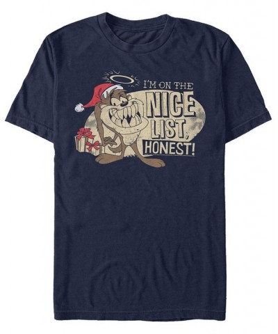 Men's Looney Tunes on The Nice List Short Sleeve T-shirt Blue $18.89 T-Shirts