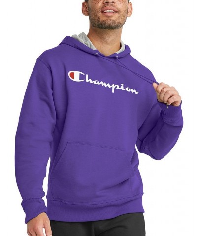 Men's Script Logo Powerblend Hoodie Purple $24.09 Sweatshirt