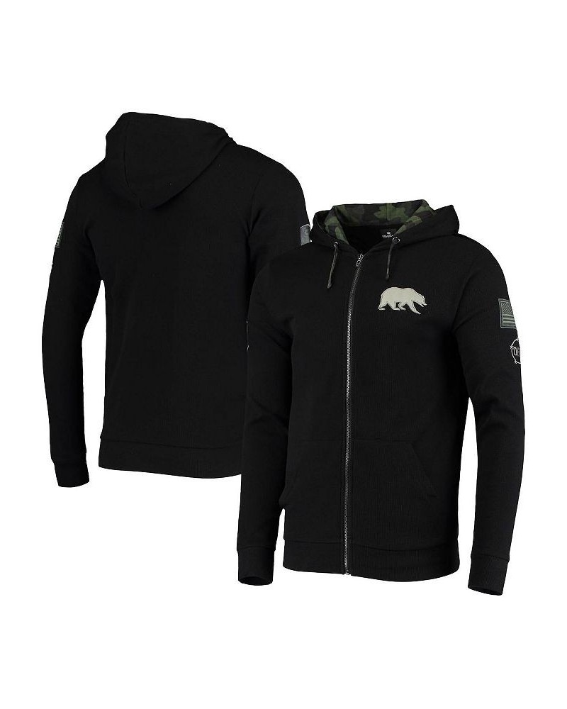 Men's Black Cal Bears OHT Military-Inspired Appreciation Waffle Full-Zip Hoodie $36.39 Sweatshirt