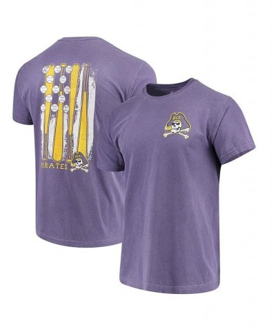 Men's Purple ECU Pirates Baseball Flag Comfort Colors T-shirt $18.90 T-Shirts