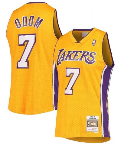 Men's Lamar Odom Gold-Tone Los Angeles Lakers Hardwood Classics Swingman Jersey $45.51 Jersey