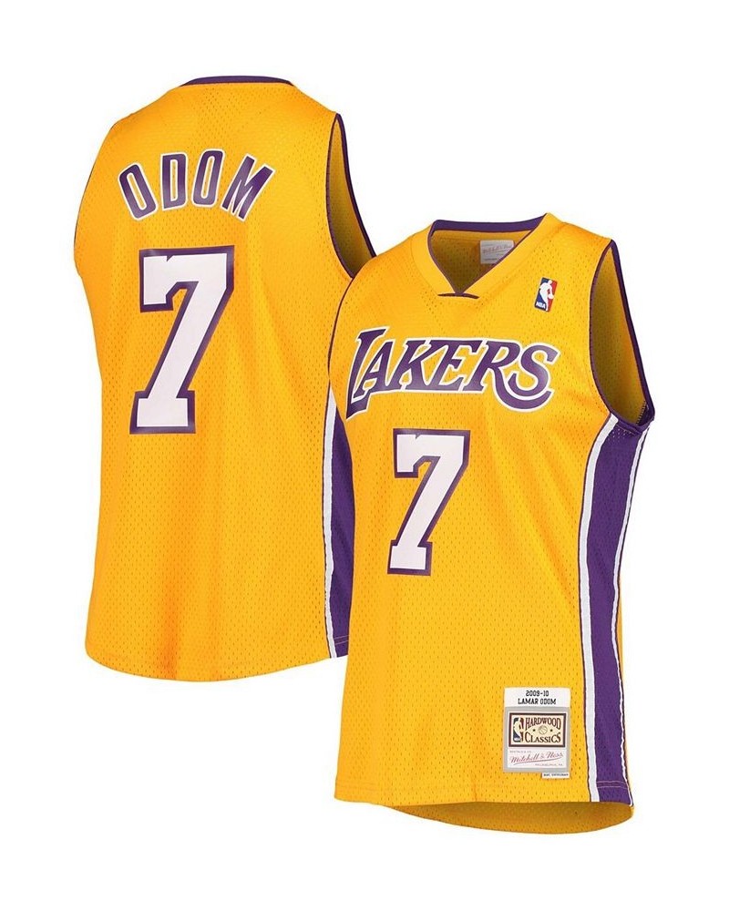 Men's Lamar Odom Gold-Tone Los Angeles Lakers Hardwood Classics Swingman Jersey $45.51 Jersey