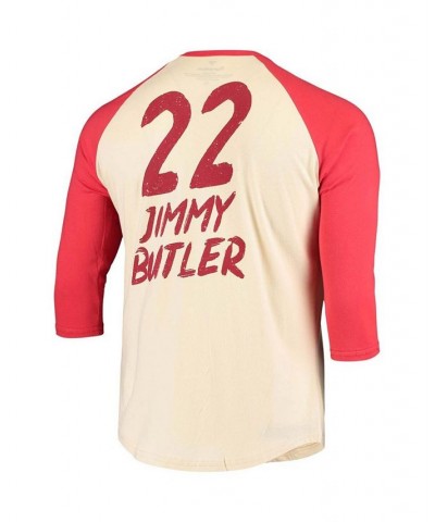 Men's Jimmy Butler Cream, Red Miami Heat Raglan 3/4 Sleeve T-shirt $24.43 T-Shirts