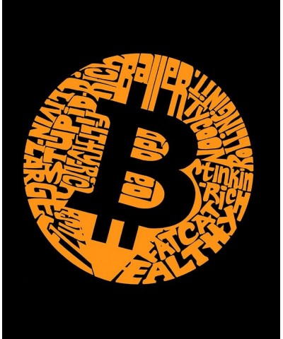 Men's Bitcoin Raglan Word Art T-shirt Black $23.39 T-Shirts