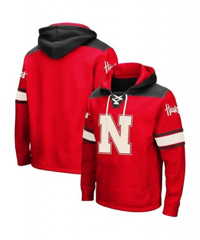 Men's Scarlet Nebraska Huskers 2.0 Lace-Up Pullover Hoodie $40.49 Sweatshirt