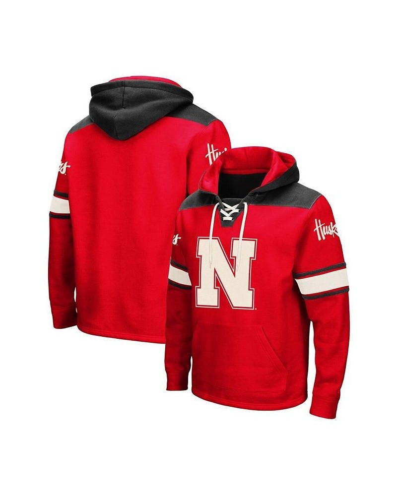 Men's Scarlet Nebraska Huskers 2.0 Lace-Up Pullover Hoodie $40.49 Sweatshirt