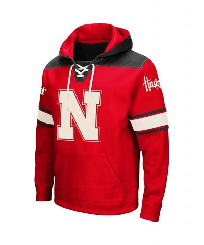 Men's Scarlet Nebraska Huskers 2.0 Lace-Up Pullover Hoodie $40.49 Sweatshirt