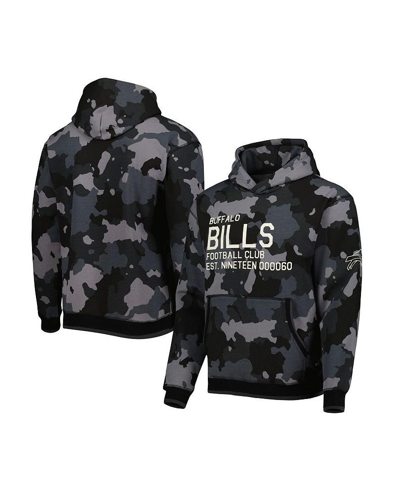 Men's Black Buffalo Bills Camo Pullover Hoodie $38.40 Sweatshirt