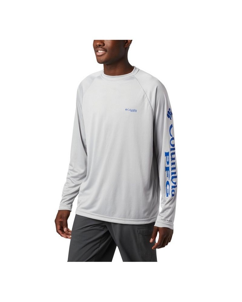 PFG Men's Terminal Tackle UPF 50 Quick Dry Shirt Cool Grey, Vivid Blue Logo $20.50 T-Shirts