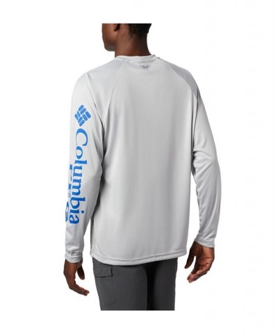 PFG Men's Terminal Tackle UPF 50 Quick Dry Shirt Cool Grey, Vivid Blue Logo $20.50 T-Shirts