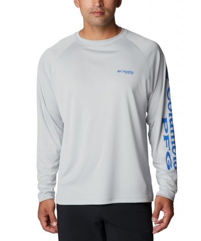 PFG Men's Terminal Tackle UPF 50 Quick Dry Shirt Cool Grey, Vivid Blue Logo $20.50 T-Shirts