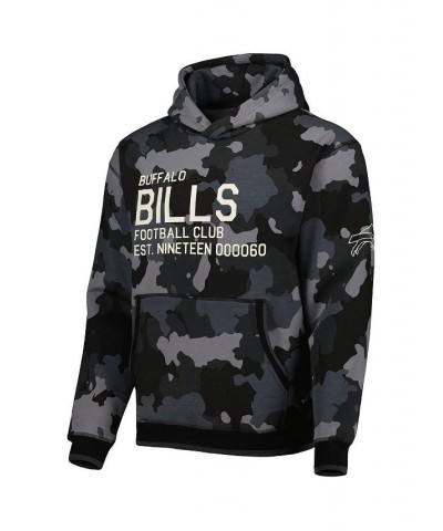 Men's Black Buffalo Bills Camo Pullover Hoodie $38.40 Sweatshirt