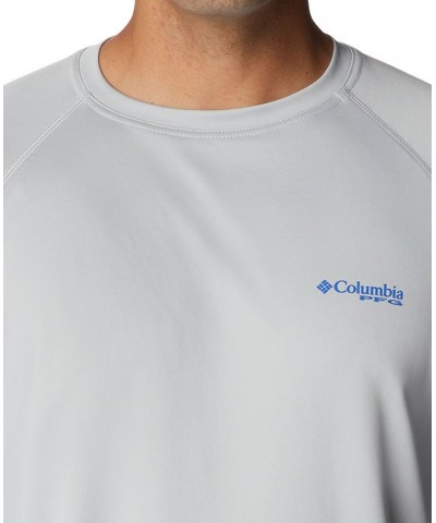 PFG Men's Terminal Tackle UPF 50 Quick Dry Shirt Cool Grey, Vivid Blue Logo $20.50 T-Shirts