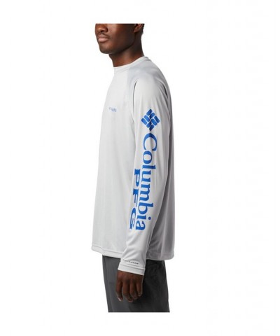 PFG Men's Terminal Tackle UPF 50 Quick Dry Shirt Cool Grey, Vivid Blue Logo $20.50 T-Shirts