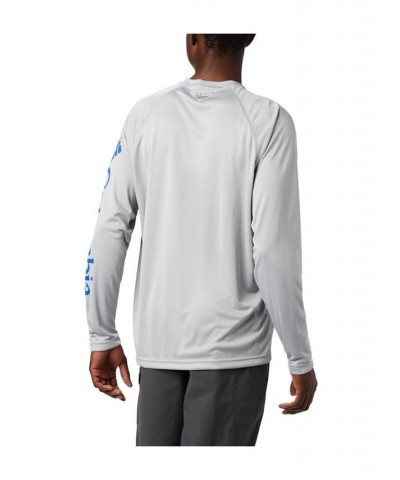 PFG Men's Terminal Tackle UPF 50 Quick Dry Shirt Cool Grey, Vivid Blue Logo $20.50 T-Shirts