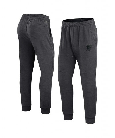 Men's Branded Heather Charcoal Pittsburgh Penguins Authentic Pro Road Jogger Sweatpants $39.90 Pants