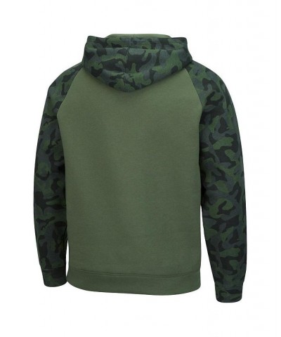 Men's Olive and Camo Air Force Falcons OHT Military-Inspired Appreciation Raglan Pullover Hoodie $41.24 Sweatshirt