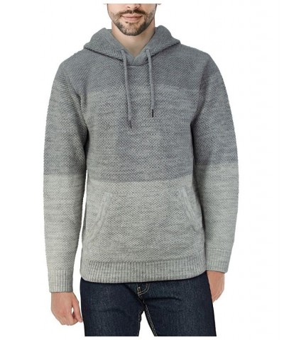 Men's Color Blocked Hooded Sweater Light Gray/ White $29.99 Sweaters