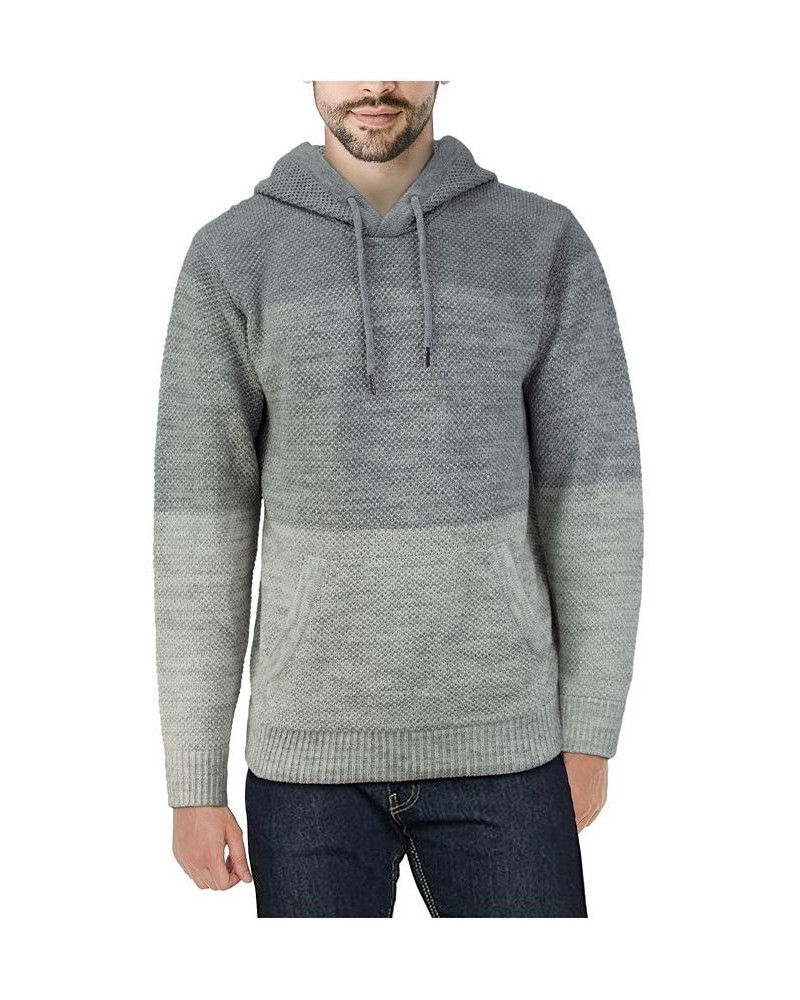 Men's Color Blocked Hooded Sweater Light Gray/ White $29.99 Sweaters