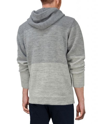 Men's Color Blocked Hooded Sweater Light Gray/ White $29.99 Sweaters