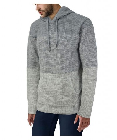 Men's Color Blocked Hooded Sweater Light Gray/ White $29.99 Sweaters