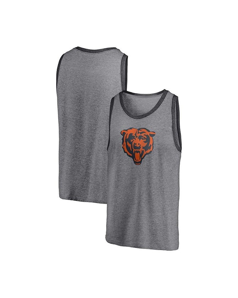 Men's Branded Heathered Gray and Heathered Charcoal Chicago Bears Famous Tri-Blend Tank Top $20.00 T-Shirts