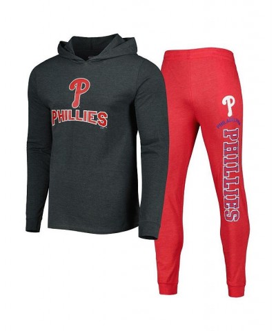 Men's Heather Red, Heather Charcoal Philadelphia Phillies Meter Pullover Hoodie and Joggers Set $36.00 Pajama