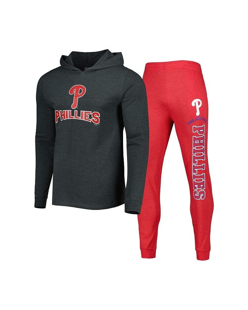 Men's Heather Red, Heather Charcoal Philadelphia Phillies Meter Pullover Hoodie and Joggers Set $36.00 Pajama