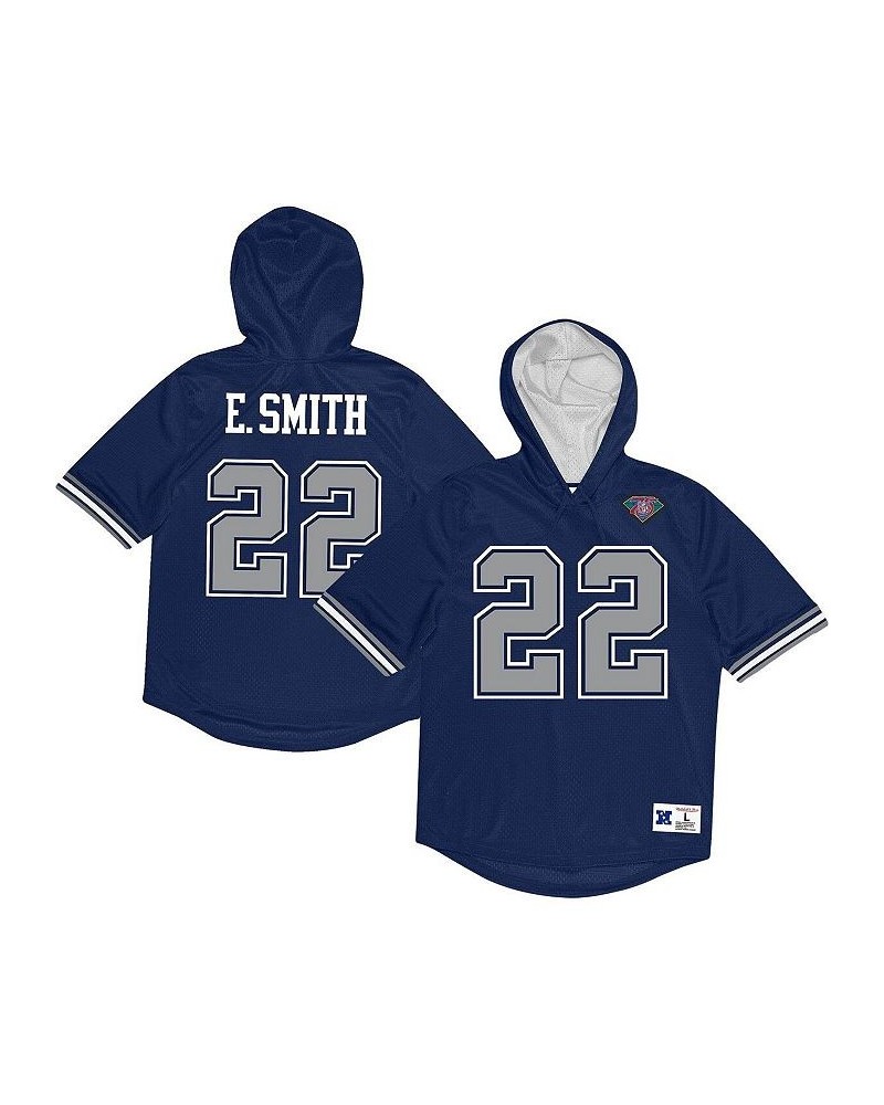 Men's Emmitt Smith Navy Dallas Cowboys Retired Player Mesh Name and Number Hoodie T-shirt $42.90 T-Shirts