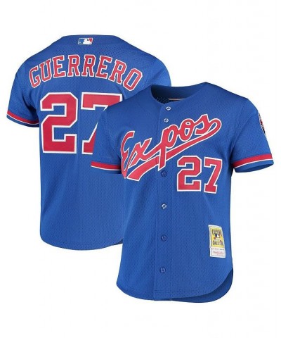 Men's Vladimir Guerrero Royal Montreal Expos Cooperstown Collection Mesh Batting Practice Button-Up Jersey $44.80 Jersey