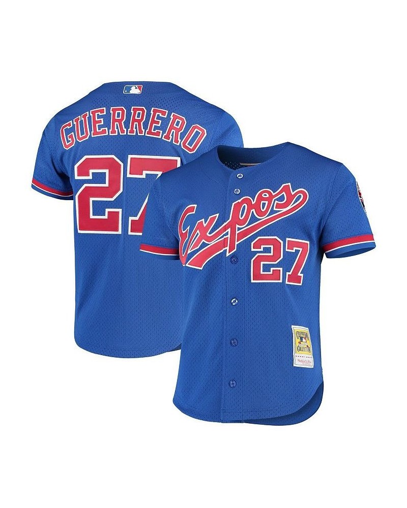 Men's Vladimir Guerrero Royal Montreal Expos Cooperstown Collection Mesh Batting Practice Button-Up Jersey $44.80 Jersey