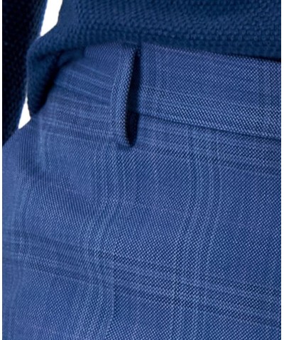 Boss Men's Slim-Fit Plaid Superflex Suit Pants Blue $91.52 Suits