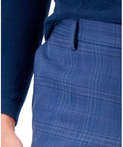 Boss Men's Slim-Fit Plaid Superflex Suit Pants Blue $91.52 Suits