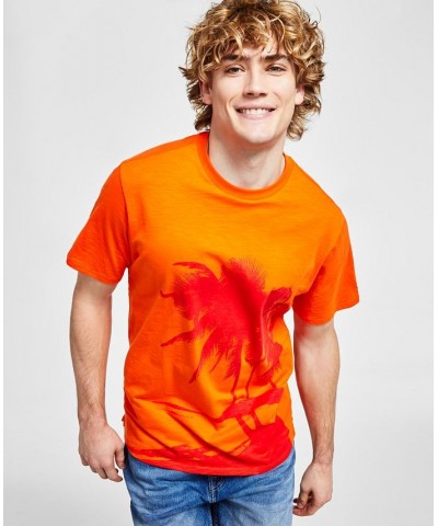 Men's Short-Sleeve Palm Tree Graphic T-Shirt Purple $21.56 T-Shirts