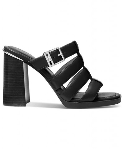 Women's Jagger Buckled Slide Dress Sandals Black $79.20 Shoes