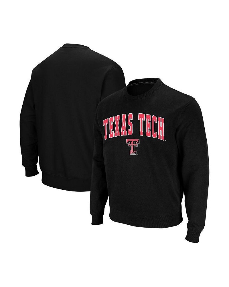 Men's Black Texas Tech Red Raiders Arch and Logo Crew Neck Sweatshirt $29.40 Sweatshirt