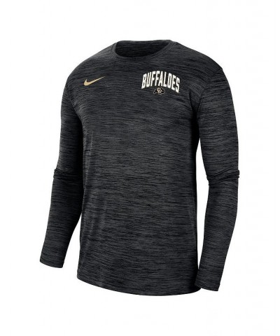 Men's Black Colorado Buffaloes Velocity Sideline Performance Space-Dye Long Sleeve T-shirt $31.34 T-Shirts