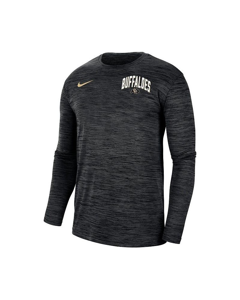 Men's Black Colorado Buffaloes Velocity Sideline Performance Space-Dye Long Sleeve T-shirt $31.34 T-Shirts