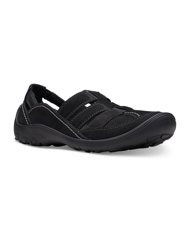 Women's Fiana Coast Slip-On Strappy Flats Black $45.00 Shoes