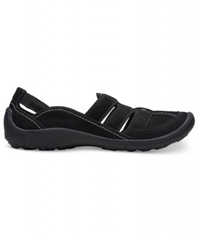 Women's Fiana Coast Slip-On Strappy Flats Black $45.00 Shoes