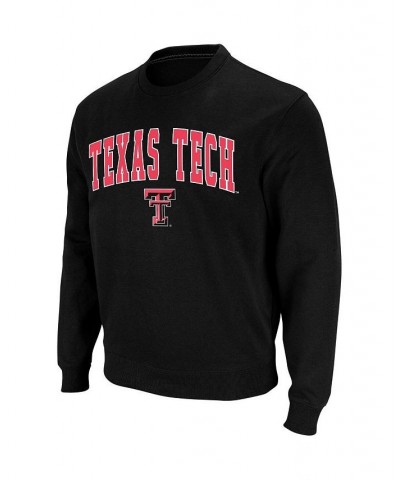 Men's Black Texas Tech Red Raiders Arch and Logo Crew Neck Sweatshirt $29.40 Sweatshirt