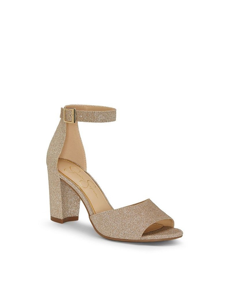 Sherron Block-Heel Sandals Gold $32.39 Shoes