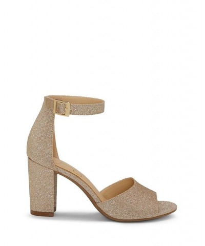 Sherron Block-Heel Sandals Gold $32.39 Shoes