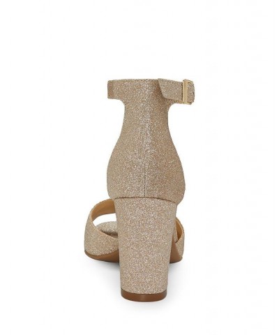 Sherron Block-Heel Sandals Gold $32.39 Shoes