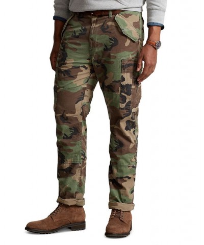 Men's Classic-Fit Camo Canvas Cargo Pants Green $64.08 Pants