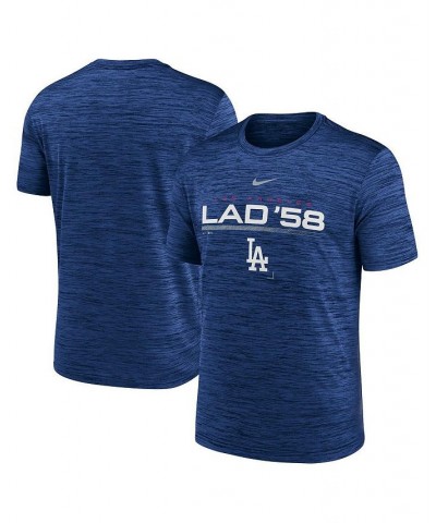 Men's Royal Los Angeles Dodgers Wordmark Velocity Performance T-shirt $22.00 T-Shirts